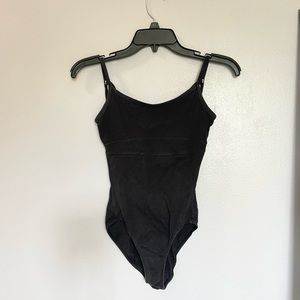 Black strappy back leotard